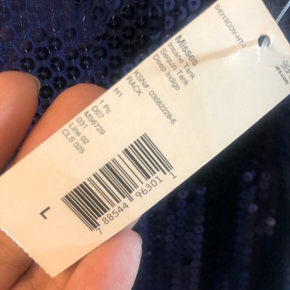 Covington Blue Sequins Shell Tank Size L (NWT) - Picture 6 of 15